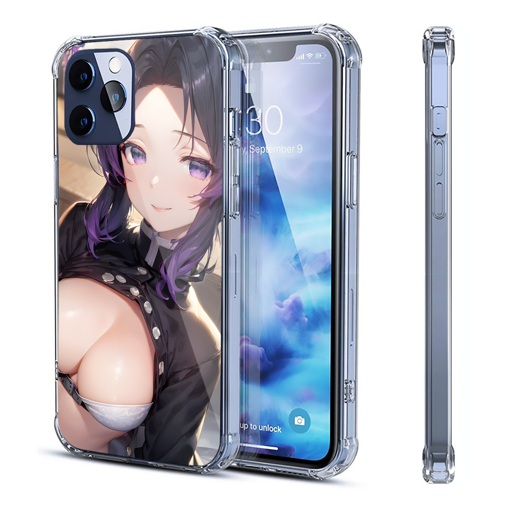 （画像用） 鬼滅の刃（きめつのやいば）蟲柱-胡蝶 しのぶ／こちょう しのぶ Kochou Shinobu 【iPhone 12シリーズ対応】透明スマホケース（クリアソフトケース）